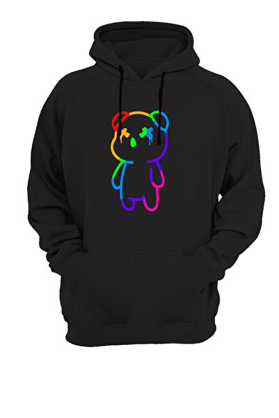 WİDİ Nean Teddy Bear Štampano crna majica