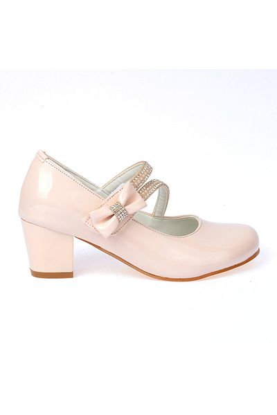 Potincim Piele Lacuita Kiko 750 pentru Fata - Pantofi Casual Balerini Toc 4 Cm - Pudra