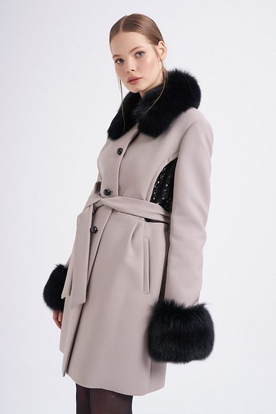 Balizza Blz-back Guipure Detailed Sleeves and Collar Coat