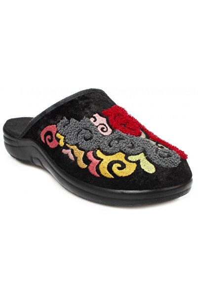 Muya 31904 Παντόφλες Καστρά με κλειστό μπροστινό μέρος Μαύρες γυναικείες παντόφλες