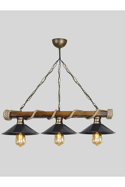 NOONLUX DESIGN&LIGHTING 3-Piece Wood Chandelier Tumbled Metal Plastering Set - for Home, Living Room, Office, and Dining Room