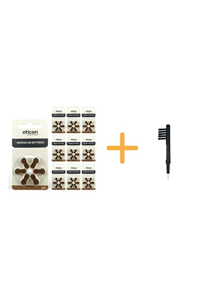 Oticon 312 Numara Işitme Cihazı Pili  10 Paket X 6= 60 Adet +  Mıknatıslı Fır...