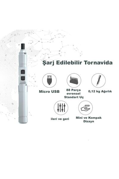 DailyLink Mini Taşınabilir Tornavida Akülü Şarjlı Elektrikli