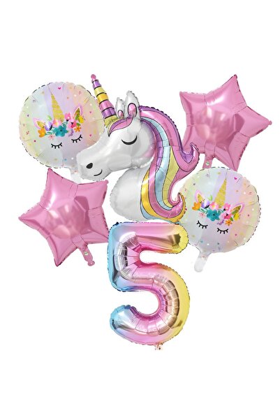 PARTİAVM Dev Unicorn Rakam Balonlu Set
