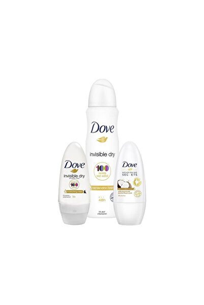 Dove Sprey Deodorant Invisiable Dry, Roll-on Invisible Dry Ve Hindistan Cevizi