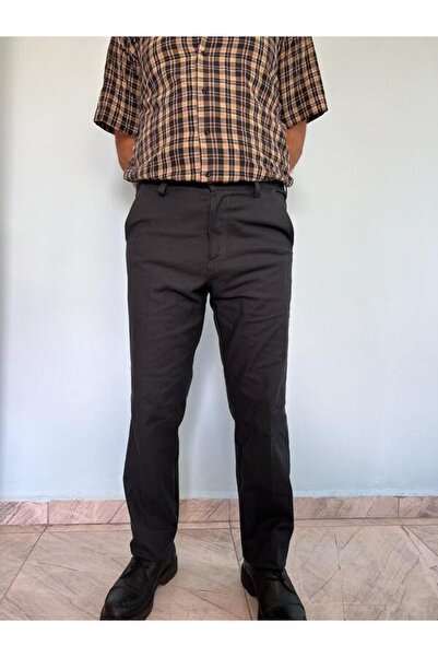 modası Erkek Keten Regular Fit Düz Pantolon