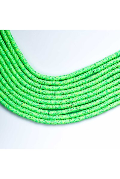yfhobi 1 Dizi (40 Cm) - 6 Mm Fimo Boncuk, Yeşil Tonları Polimer Kil Fimo Bonc...