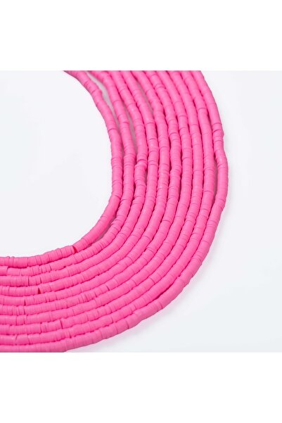 yfhobi 1 Dizi (40 Cm) - 6 Mm Fimo Boncuk, Pembe Renk Polimer Kil Fimo Boncuk ...