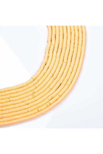 yfhobi 1 Dizi (40 Cm) - 6 Mm Fimo Boncuk, Somon Renk Polimer Kil Fimo Boncuk ...