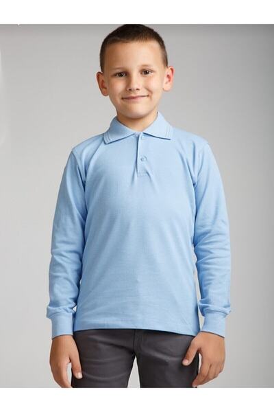 Nacar Unisex Çocuk Uzun Kol Polo Yaka Okul T-shirt