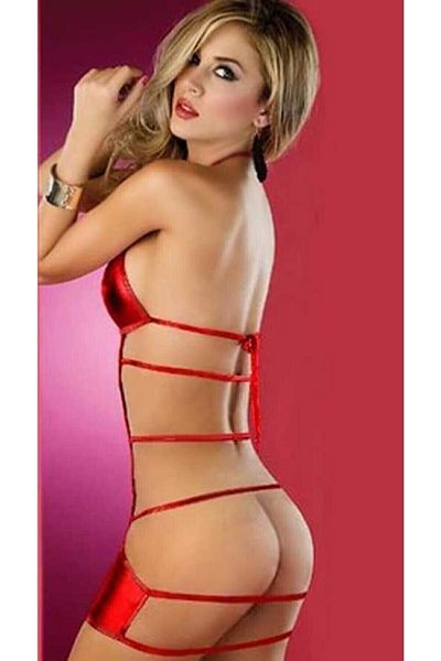 Leyna Leather Look Babydoll Nightgown