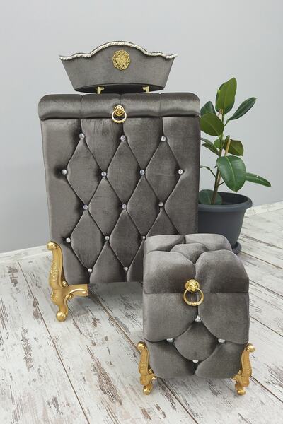Bonny Home Set de baie matlasat antracit 3 piese Coș de rufe Set MDF pentru rufe murdare