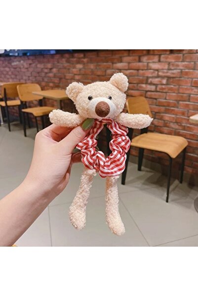 GÜLPEŞE Cataramă cu buton pentru ursuleț în carouri roșii