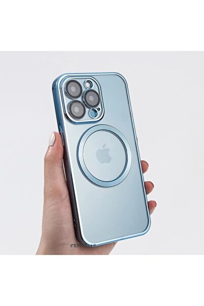 m.tk moveteck Iphone 11 Pro Kılıf Kamera Lens Çıkıntı Koruma Kenarı Parlak Magsafe Magnetik Şeffaf