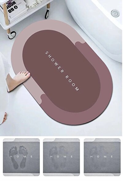 MOBEE Süper Su Emici Kaymaz Tabanlı Banyo Paspası Renkli ( 80*50 Cm)