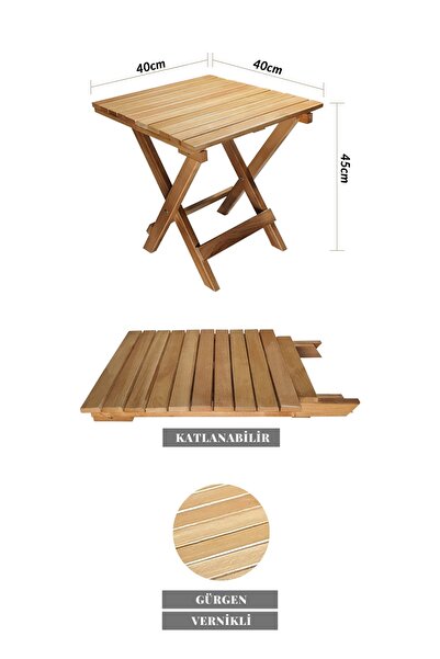 Bysay Ahşap Katlanır Taşınır Puf Minderli Şezlong. Plaj Bahçe Teras Balkon Için 3 Lü Set-krem