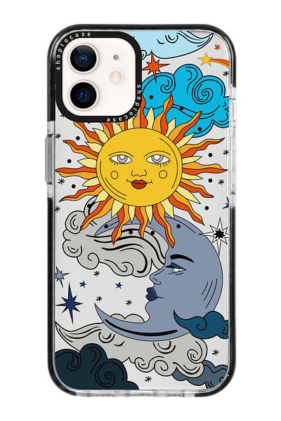 shoptocase حافظة هاتف بتصميم Black Impact Sun Moon متوافقة مع هاتف Iphone 11