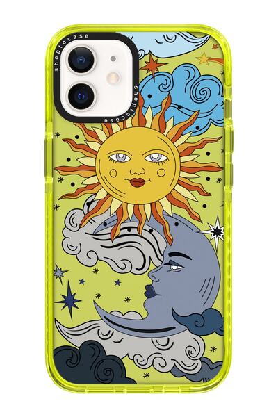 shoptocase Iphone 11 Uyumlu Pembe Impact Güneş Ay Tasarımlı Telefon Kılıfı