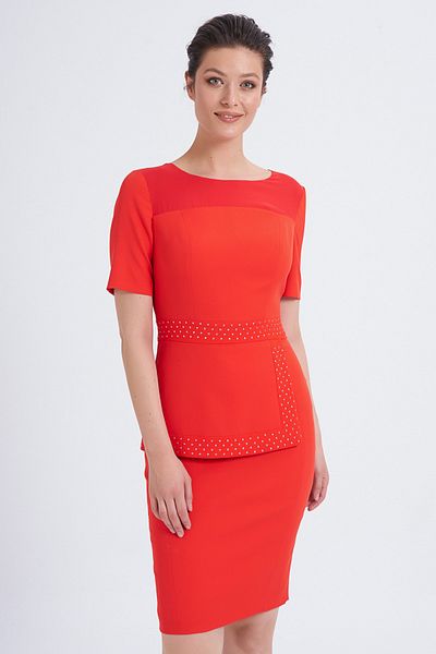 Balizza Blz-stone Detailed Round Neck Dress