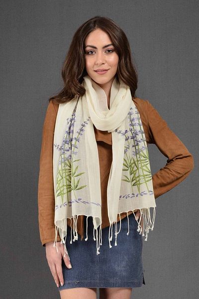 Dosimira Lavender 1 Cotton Large Shawl