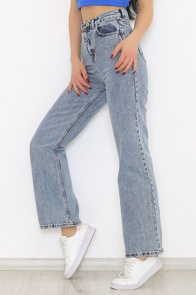 byhaziran butik Pantaloni largi pentru damă, spălați cu zăpadă, cu picior lat