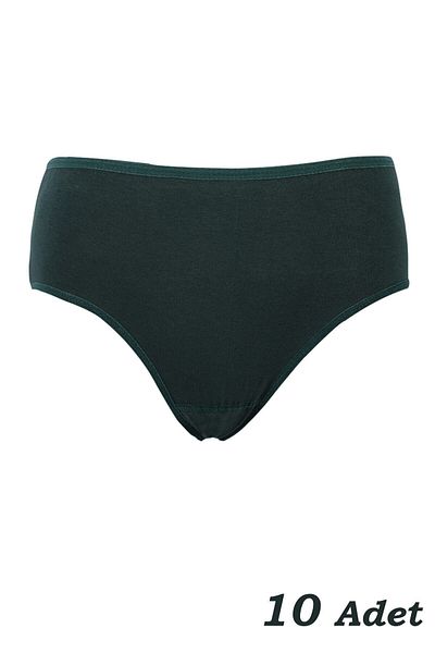 Tutkun Chiloți Bato cu talie înaltă din Lycra, bumbac, verde închis, pachet de 10