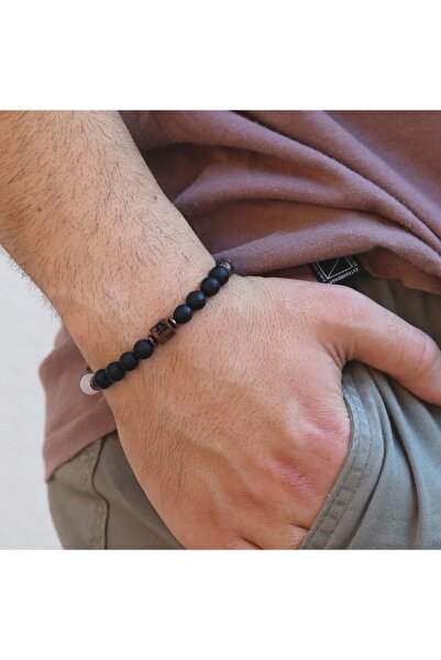 LightCrop سوار من الحجر الطبيعي للرجال من برج الميزان، زبرجد، كوارتز سموكي، س...