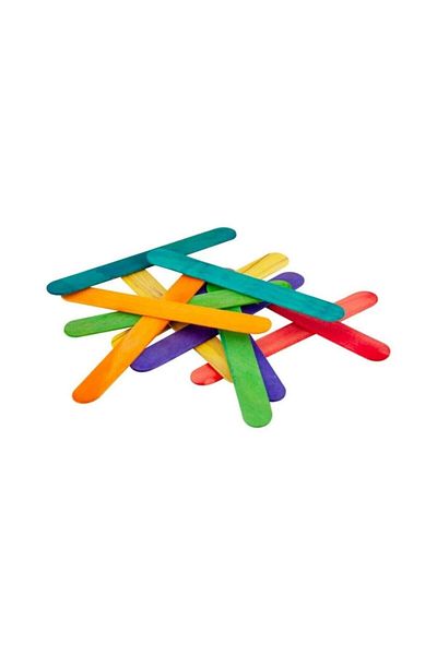 toptankece 15 cm Ice Cream Stick - Assorted Colors (Pack of 50)