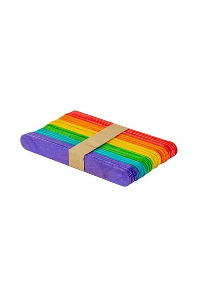toptankece 15 cm Ice Cream Stick - Assorted Colors (Pack of 50)