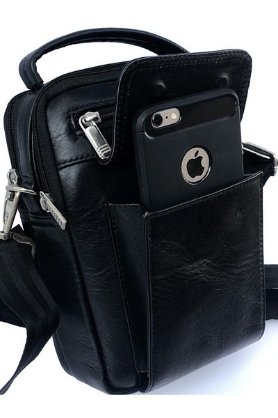 fawori deri Men's Navy Blue Genuine Leather Hand and Messenger Bag Fw002-navy blue