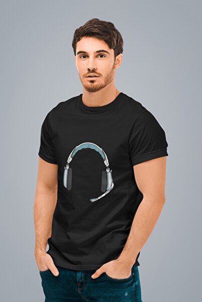 ErTaPassage Jucător negru cu imprimeu urechi tricou - T472706