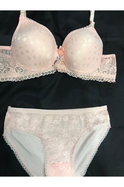 mendoza store Lace Padded Powder Bra Set