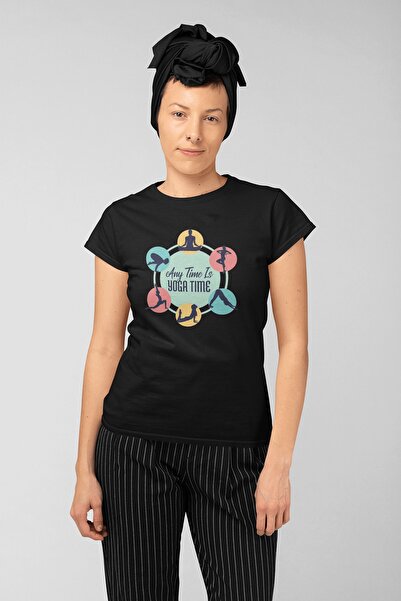 ErTaPassage Black Yoga cu imprimeu Femei tricou - T2593701