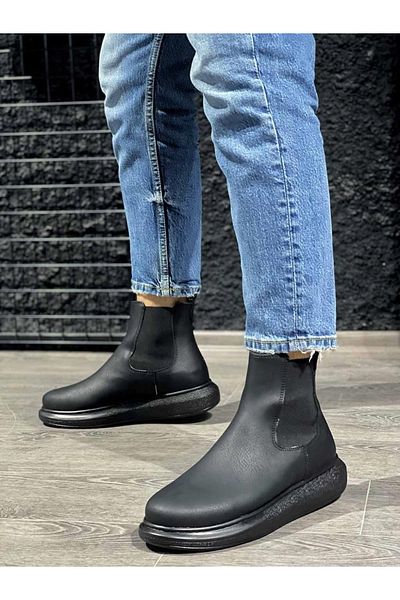 Knack Black High Sole Shoes - 111 Model