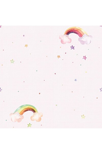Peliwall Kıds World Pembe Gökuşağı Çocuk Odası Duvar Kağıdı (5m2) Kw20-0019