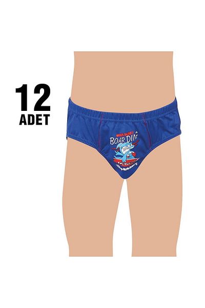 Tutku 0138 Băiat Copil Elastan Imprimat Chiloți Slip 12 Buc