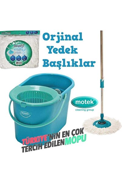 LarinHome Motek Fix Mop Temizlik Seti Mikrofiber Başlık +1 Yedek