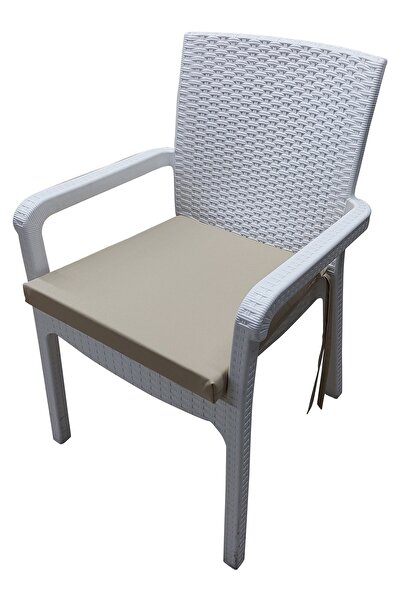 bahçem bahar 4 Adet Kumaş Rattan Minderi Bej