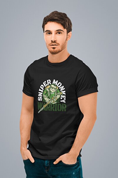 ErTaPassage Sniper negru pentru bărbați cu imprimeu tricou - T1565161