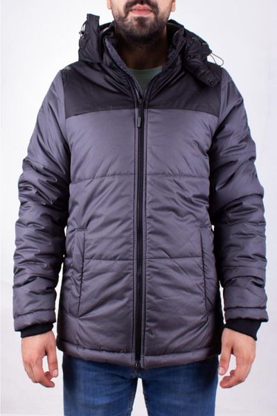 Kinetix Παλτό Arny Dark Grey Daily Hooded Puffer Ανδρικό παλτό
