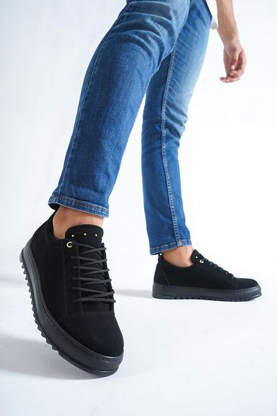 Moda Değirmeni Černá - Pánská plochá teniska Md1137-101-0004