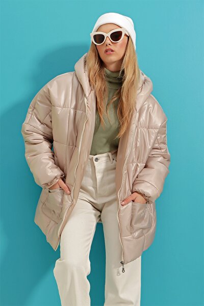 Trend Alaçatı Stili Winter Jacket - Gray - Puffer