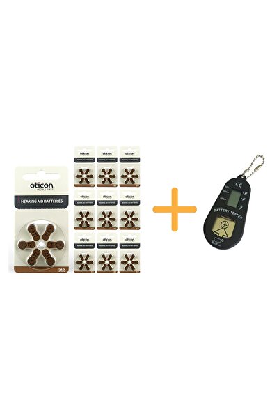 Oticon 312 Numara Işitme Cihazı Pili (10 Paket X 6= 60 Adet) + Hediye Pil Ölç...