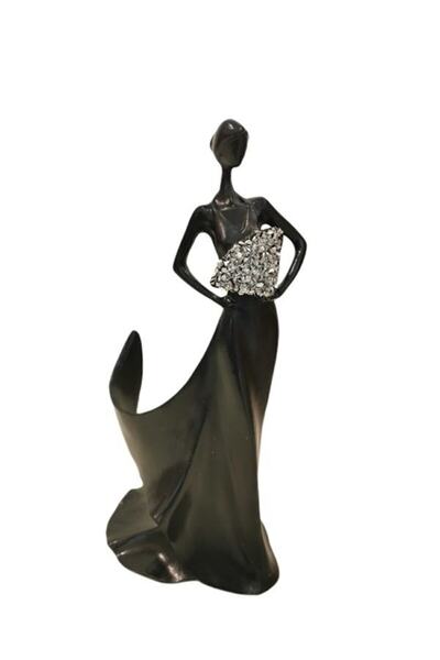 Dekoromi Dekoratif Kadın Şaraplık Heykel Biblo