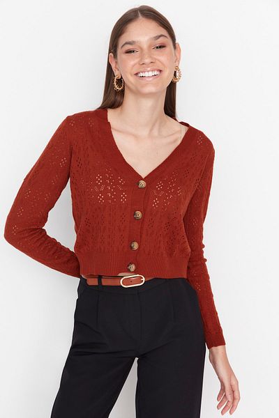 Trendyol Collection Strickjacke mit Kachel-Optik TWOAW23HI00494