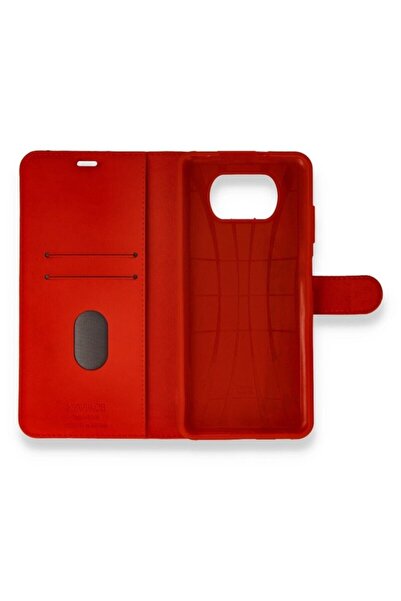 MOBAX Xiaomi Poco X3 / X3 Pro Nfc Kılıf Cüzdanlı Kapaklı Kılıf Kırmızı
