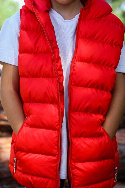 Reddot Unisex Hooded Children's Inflatable Vest - Zippered Pockets - New Season Boys' Girls' Vest