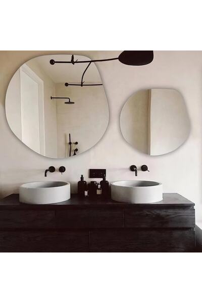 FNC CONCEPT Asimetrik Dekoratif Ikili Ayna Seti 70cm Ve 85cm