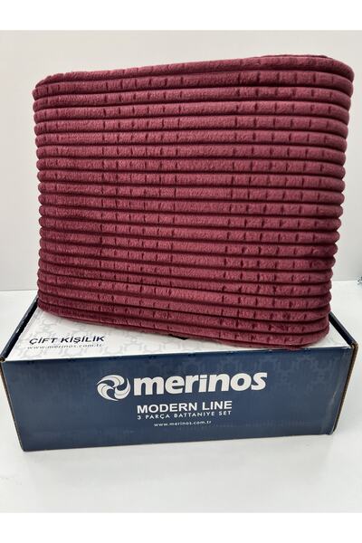 AYHANHOME Modern Line 3 Piece Boxed Blanket Set - Purple - dowry