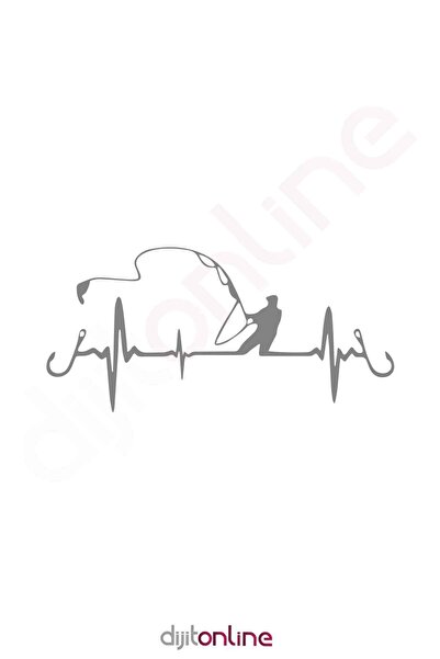 Dijitonline خط صيد السمك - ملصق سيارة صياد السمك - ملصق سيارة 30x14 سم